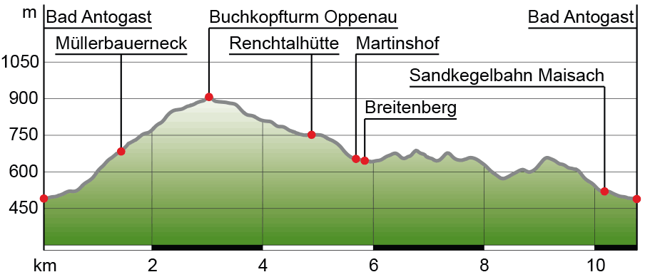 Rundwanderung - Bad Antogast - Buchkopfturm - Bad Antogas